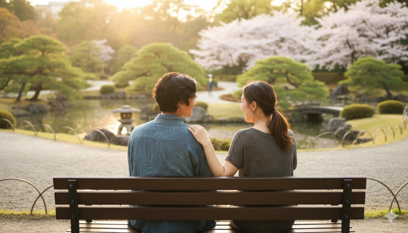 {{https://yoitoki.app.link/ownblog_en}}落ち着いた大人の男性と若い女性が高級レストランで会話している様子